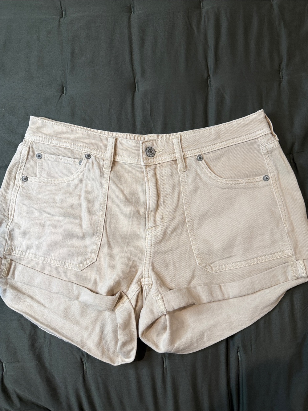 American Eagle Outfitters Light Beige Denim Jean Shorts